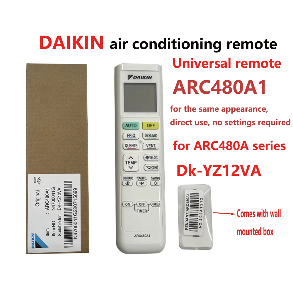 ของแท้ รีโมทแอร์ DAIKIN รีโมท รีโมทสากล ซีรีส์ทั่วไปARC480A ใช้โดยตรงโดยไม่ต้องตั้งค่า ARC480A1
