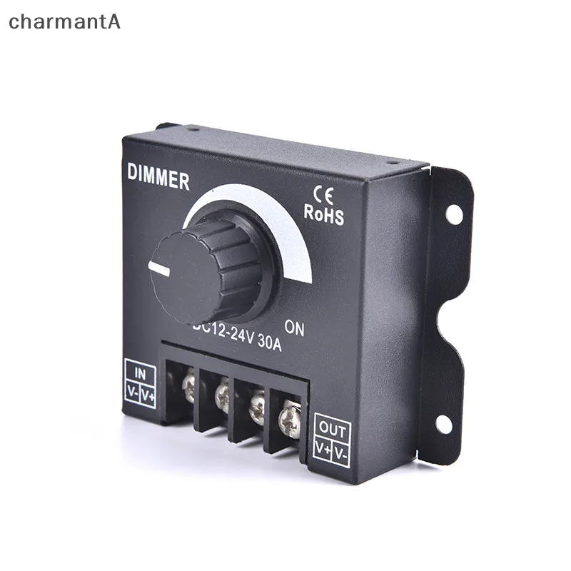 Charmanta DC 12V 24V LED สวิตช์หรี่ไฟ 30A 360W ตัวควบคุมแรงดันไฟฟ้าปรับ Dimmers TH