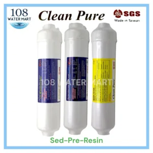 ชุดไส้กรองน้ำ 3 ชิ้น Clean Pure รุ่น 2.5 นิ้ว หัวเกลียว Sediment Pre Carbon Post Carbon PP GAC CTO พีพี คาร์บอน เรซิ่น