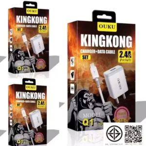 สายชาร์จ OUKU Kingkong รุ่น Q1 หัวชาร์จพร้อมสายชาร์จ Micro Type-c 2.4A