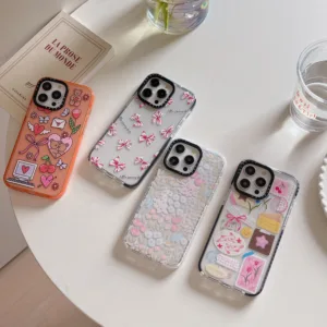 Ins Bow Sticker ซิลิโคนนุ่มเคสใสสําหรับ IPhone 16 Pro Max Cover 16 กันชน 16 Plus ปลอกกันกระแทก