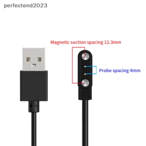 [perfectend] 2 ขา 4pins Smartwatch Dock อะแดปเตอร์ชาร์จแม่เหล็กสายชาร์จ USB สายไฟสําหรับนาฬิกาอัจฉริยะอุปกรณ์เสริมสายไฟ [TH]