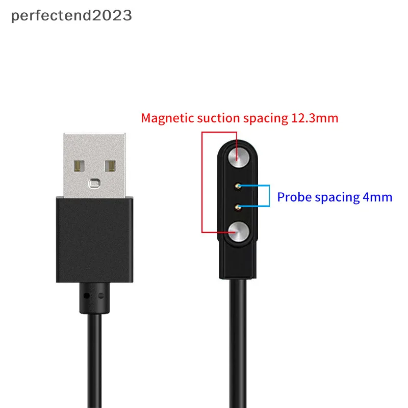 [perfectend] 2 ขา 4pins Smartwatch Dock อะแดปเตอร์ชาร์จแม่เหล็กสายชาร์จ USB สายไฟสําหรับนาฬิกาอัจฉริยะอุปกรณ์เสริมสายไฟ [TH]