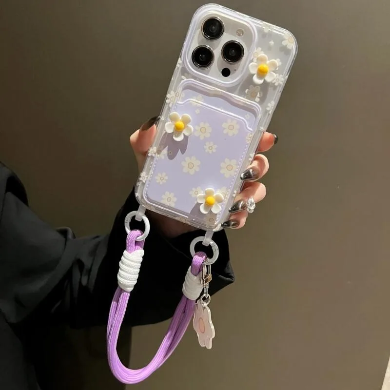เรียบง่ายและสวยงามดอกไม้สีขาวขนาดเล็ก Lash รูขนาดใหญ่ทาสี Anti-drop เคสโทรศัพท์ IPhone สําหรับ 11/12/13Pro 7/8 Plus XSMAX IPhone14/15Promax 16 X/xs XR