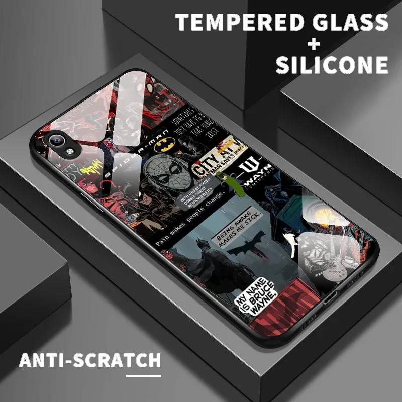 เหมาะสำหรับ VIVO Y91C Y91 Y91i Y93 Y90 Y9s ป้องกันกรณีโทรศัพท์เลนส์เคส Cartoon Cool Fashions Spider Man Splicing Poster