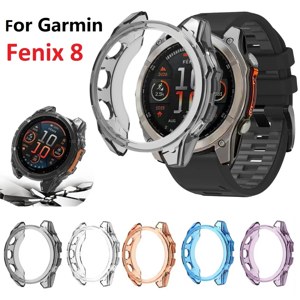 Soft TPU Protector Frame เคส Garmin fenix 8 Case  43mm 47mm 51mm Smart watch Garmin fenix 8 Cover protective  Garmin fenix 8 เคส bumper watch Accessories