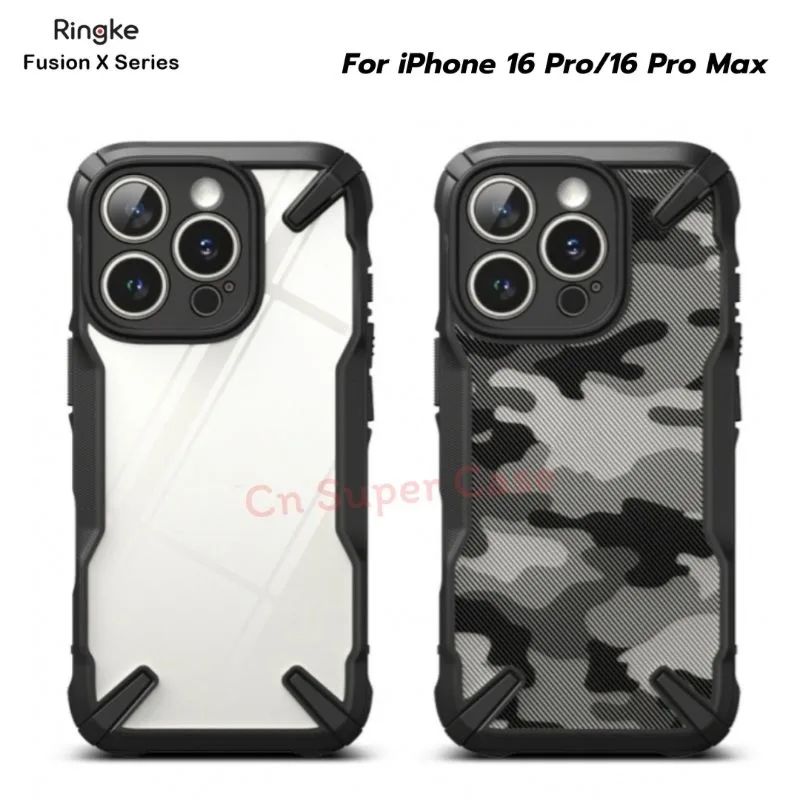 Ringke Fusion X เคส สำหรับ iPhone 16 Pro/16 Pro Max เคสกันกระแทก คลุมกล้อง ขอบยาง TPU [ พร้อมส่งไทย ]