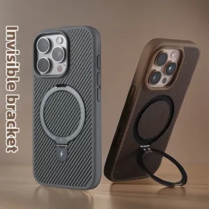 【Matte acrylic hard case/Invisible bracket/Brown】เคส compatible for iphone 11 12 13 14 15 16 pro max case