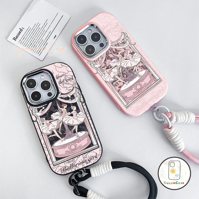 เจ้าหญิงบัลเล่ต์ เคสไอโฟน16 เรียบง่าย สำหรับ IPhone 11 16 12 15 7Plus 13 14 Pro Max XR XS X 8Plus Max 7 8  Plus SE เคส