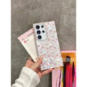 เหมาะสําหรับ Samsung s24ultra เคสโทรศัพท์ s23plus เทพธิดา a14 ชุด s21fe สิบ a54s20 คือ 24 Plus a34a55 Niche a15 น่ารัก a51 Feather เส้นด้ายไฟฟ้าเกาหลี hellokitty