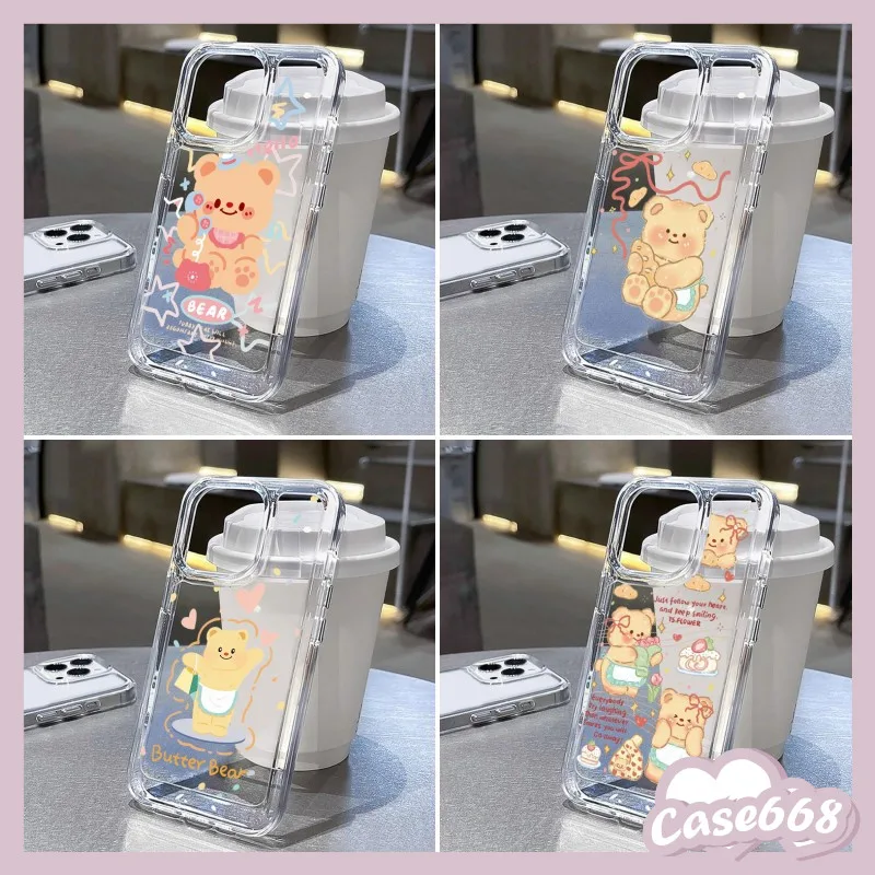 โบว์หมีเนยหวาน นุ่มนิ่ม เคสSamsung A05 A14 A15 A54 A34 A05S A13 A12 A04 A51 A50 A03 A23 A24 A32 A53 A33 A20 A04 A30