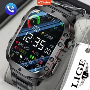 Lige ใหม่กีฬานาฬิกาสมาร์ทวอทช์ผู้ชายกันน้ําบลูทูธโทร 420mAh การตรวจสอบสุขภาพ IP68 กันน้ํา