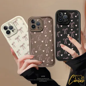 เคสโทรศัพท์สําหรับ OPPO OPPO A1 A1X A9X A74 A95 A76 A78 A79 A83 A93 A94 น่ารักสีชมพู Bowknot Love Heart กันกระแทกกันฝุ่น