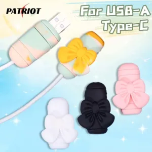 2 ชิ้น/คู่ Anti-Break สายชาร์จ - ตัวป้องกันสายเคเบิล Bowknot - สําหรับ Type-C