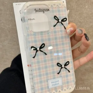 เคสโทรศัพท์สำหรับ iphoneins ลายสก๊อตสีฟ้ากุทัณฑ์16/15/14Pro เฉพาะ ins13promax/12/11ญี่ปุ่นและเกาหลี xsmax/XR นุ่ม7/8PLUS เคสป้องกันแบบเต็มรูใหญ่กันกระแทก bjlu