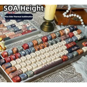 140 คีย์ จดหมายจากเพื่อน Keycaps Cherry/SOA/MOA ความสูง PBT วัสดุ ระเหิดความร้อนห้าด้าน Keycap ความเรียบง่ายบุคลิกภาพสร้างสรรค์น่ารัก แป้นพิมพ์เครื่องกล keycaps พอดีกับ 61/68/75/84/87/96/98/104/108