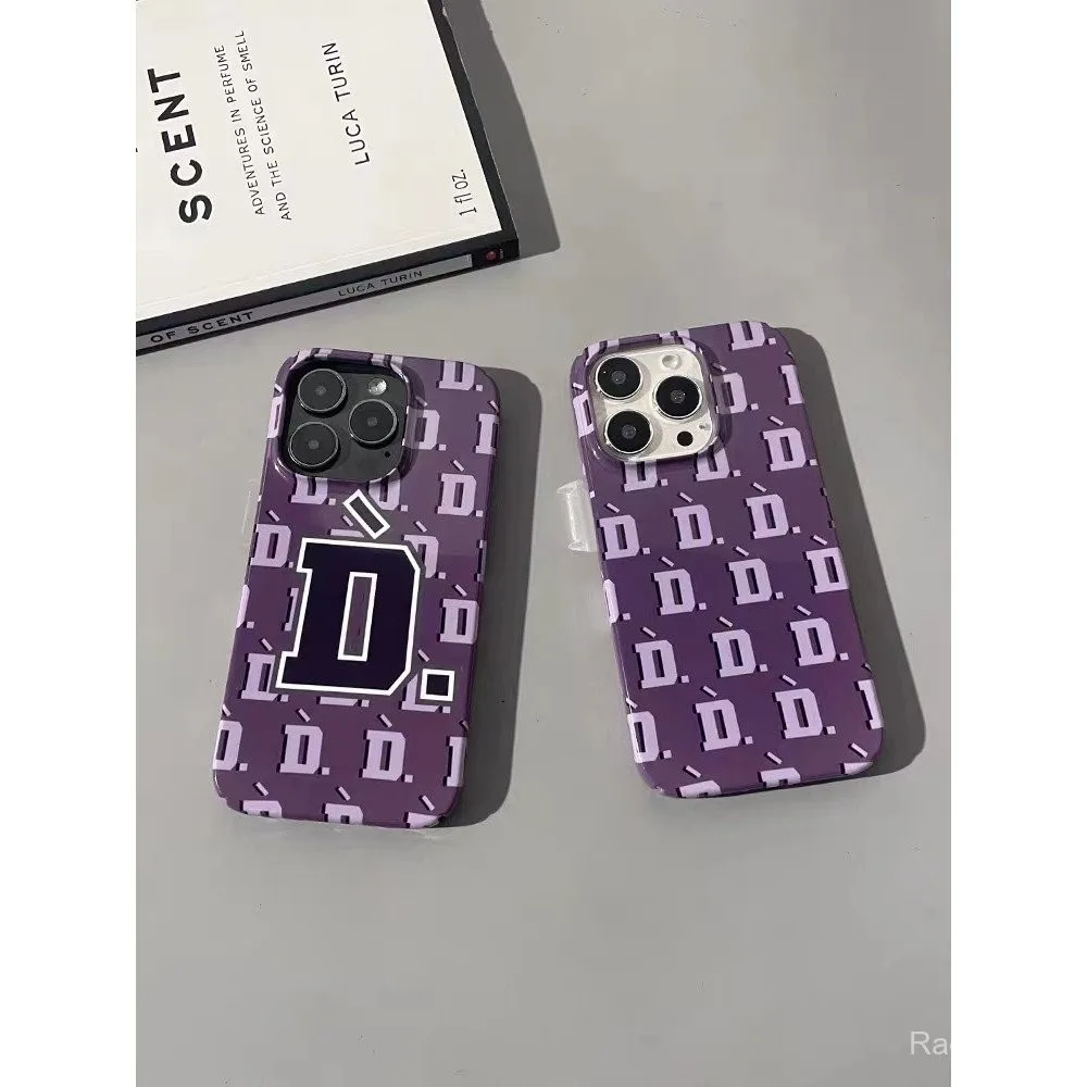 เคสแข็งเคสโทรศัพท์มือถือแบบยุโรปและอเมริกาตัวอักษรขนาดใหญ่ D สำหรับ iPhone 11PROMAX 16PROMAX 16 15 14 13 PRO MAX 12 12pro 8PLUS XR XS MAX 14pro 14PLUS เคสกันกระแทก7je3