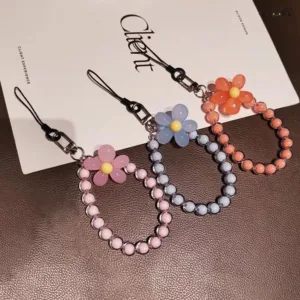 [PE] 1 ชิ้น Macaron-Colored Crystal Bead String แฟชั่นโทรศัพท์มือถือ Lanyard Ins สไตล์ Handmade ลูกปัด Anti-Lost โซ่โทรศัพท์มือถือ TH