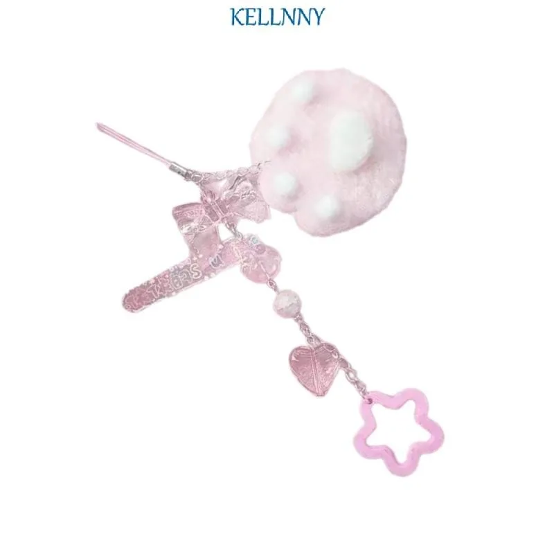 Kelln Sweet Cats Claw ลูกปัดจี ้ สายโทรศัพท ์ เชือกเส ้ นเล ็ กแบบพกพาสําหรับสาวผู ้ หญิง