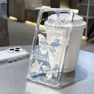 โรแมนติกสีสันผีเสื้อเคสโทรศัพท์สําหรับiphone 15 14 13 12 11 Pro Max XS XR X Max 7 8 14 15 Plus SE 2020 Miniบุคลิกภาพผีเสื้อกันกระแทกนุ่มโปร่งใส