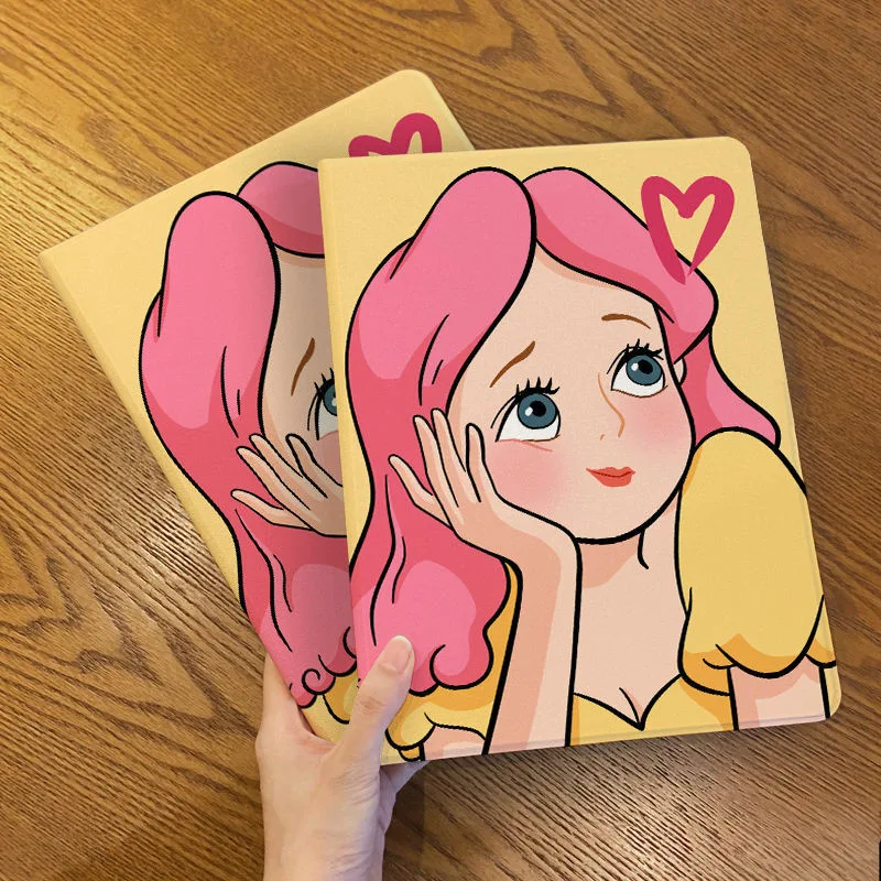 เคส iPad พร้อมช่องเสียบปากกาสําหรับ iPad Air4 Air5 10.2 นิ้ว Gen10 5th 6th Air 3 Mini4 5 2018 Love Angry Princess Silk วัสดุ iPad Pro 11 ฝาครอบ