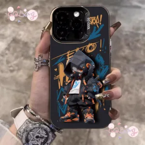 แบรนด์คู่รักเทรนด์เท่ๆ Mech Boy หรูหรา ฝาปิดเลนส์โลหะชุบ เคสไอโฟน11 15 13 12 14 Pro Max X XR XS Max 8 7 15 14 Plus SE