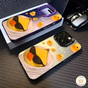 แว่นกันแดดน่ารักน่าสนใจ ลายเป็ดสีเหลือง เคสIPhone 7Plus 11 16 15 14 13 12 Pro Max 8 7 14 15 16 Plus X XS XR Max SE 2020