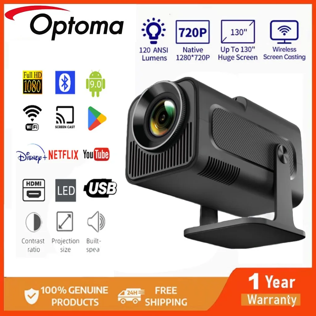 Optoma โปรเจ็กเตอร์ HY320 Android 10000 ลูเมนส์ WiFi6 Bluetooth5 โปรเจ็กเตอร์อัจฉริยะ 4K HDMI โปรเจ็กเตอร์เนทีฟ 1080P