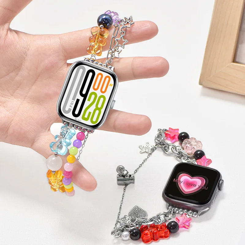 น่ารัก Clear Candy Bear สายคล้องคอสําหรับ Xiaomi Redmi Watch 5 สมาร์ทวอท์ชสร้อยข้อมือสําหรับ Redmi Watch 4