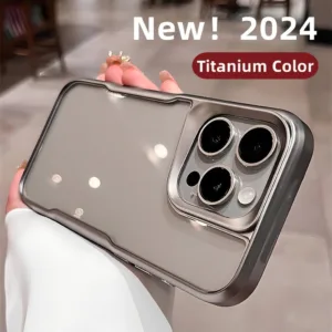 เหมาะสําหรับ iPhone 15 Pro Max shell 12 13 14 11 Pro Max 6 6S 7 8 Plus X XS Max XR โปร่งใสชุบทองเปลือกกันกระแทก