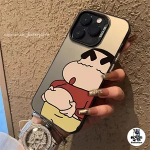 เคสโทรศัพท์มือถือแบบแข็ง เคสไอโฟน ลายการ์ตูนชินจังจอมแก่น สําหรับ iPhone 15 Pro Max 14 11 13 12 7 8 Plus X XR XS Max เคส