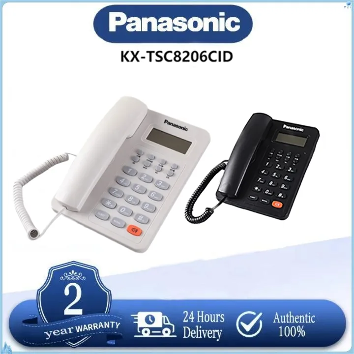 Panasonic โทรศัพท์บ้าน KX-TSC8206CIDTelephone โทรศัพท์ตั้งโต๊ะแบบมีสาย (สายเดี่ยว) โทรศัพท์บ้าน โทรศัพ(สีดำ/สีขาว)