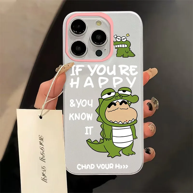 เคสโทรศัพท์มือถืออะคริลิคใส For iPhone 15 14 11 13 12ProMax X XS 7 8Plusไดโนเสาร์เสี่ยวซินกันกระแทก ส่งจากไทยสินค้า
