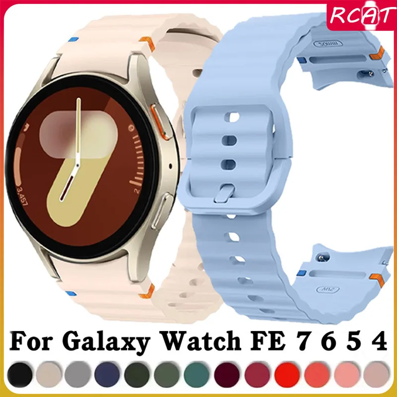 สายซิลิโคนสำหรับ for Samsung Galaxy Watch FE 7 6 5 4 44 40 มม 6 4 Classic / 5 Pro สมาร์ทนาฬิกา 20 มม. อุปกรณ์รัดยาง