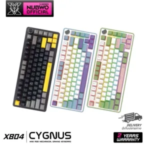 คีย์บอร์ดเกมมิ่ง NUBWO X804 CYGNUS Mechanical MINI RGB SIZE 75% Macro Hot-Swap ใช้แบบสาย มาพร้อมกับKnob