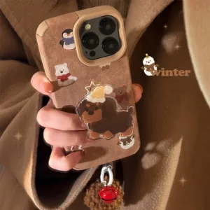 หนังไส้กรอกสุนัขเหมาะสําหรับเคสโทรศัพท์ iPhone 16 Apple 15 Pro Max ที่วางโทรศัพท์ Apple 13/14/12/11 เชือกเส้นเล็กตุ๊กตา