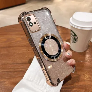 NewสีCaseสําหรับRealme C11 2021 C20 C11 2020ประกายสีชมพูสี่มุมAnti Dropเคสโทรศัพท์สุนทรียศาสตร์แม่เหล็กซิลิโคนกันกระแทกTPU Soft case