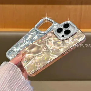เลเซอร์ริ้วรอยglitterเคสโทรศัพท์สําหรับiphone 16 Pro Max 15 Pro Max 14 13 12 11 Pro Maxกันกระแทกป้องกันอะคริลิคปลอก