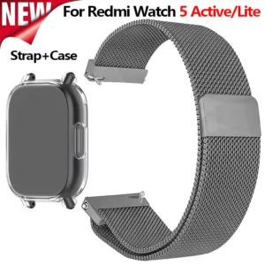 เคส TPU + สายรัดแม่เหล็ก Milanese สําหรับ Redmi Watch 5 Active Band Soft Case Screen Protector สําหรับ Redmi Watch 5 Lite สายนาฬิกาโลหะ