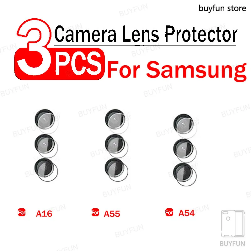 2sll สําหรับ Samsung Galaxy A16 A06 A55 A35 A25 A15 A05 A05s 4G 5G กล้องเลนส์ป้องกันฟิล์มกระจกนิรภัย (3 ชิ้น)