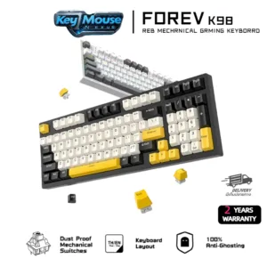 คีย์บอร์ดเชิงกล FROEV K98 RGB คีย์บอร์ดเล่นเกม mechanical keyboard 98 คีย์ สาย [รับประกัน 2 ปี]