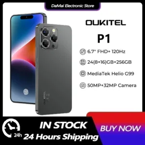 Oukitel P1 สมาร์ทโฟนบางเฉียบ Helio G99 6.7 นิ้ว 120Hz AMOLED จอแสดงผล 4GB/8GB RAM 256GB ROM 50MP กล้องหลัก 5150mAh โทรศัพท์มือถือ NFC