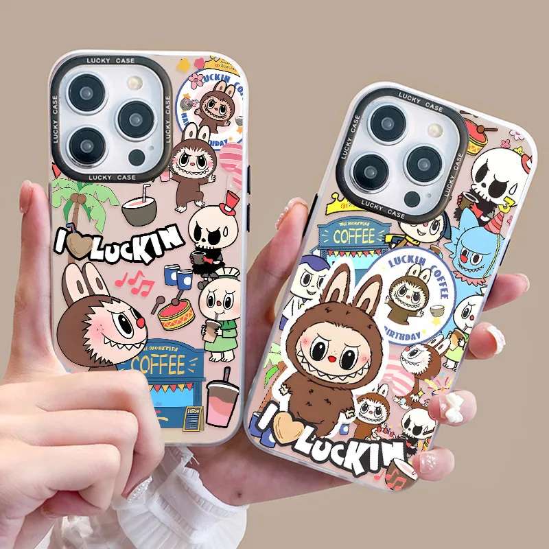 【ส่งจากไทย】สวนสาธารณะ LABUBU สำหรับ เคสไอโฟน11 12 iphone15 14 13 pro plus max 8 7 xr xs โปร่งแสง TPU ของขวัญ case