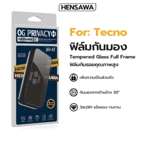 Hensawa ฟิล์มกันมอง privacy เต็มจอใส สำหรับ Tecno Spark Go 1 10pro 20 20C 20Pro pova 6 neo Pro ฟิล์มกันเสือก ฟิล์ม tecno