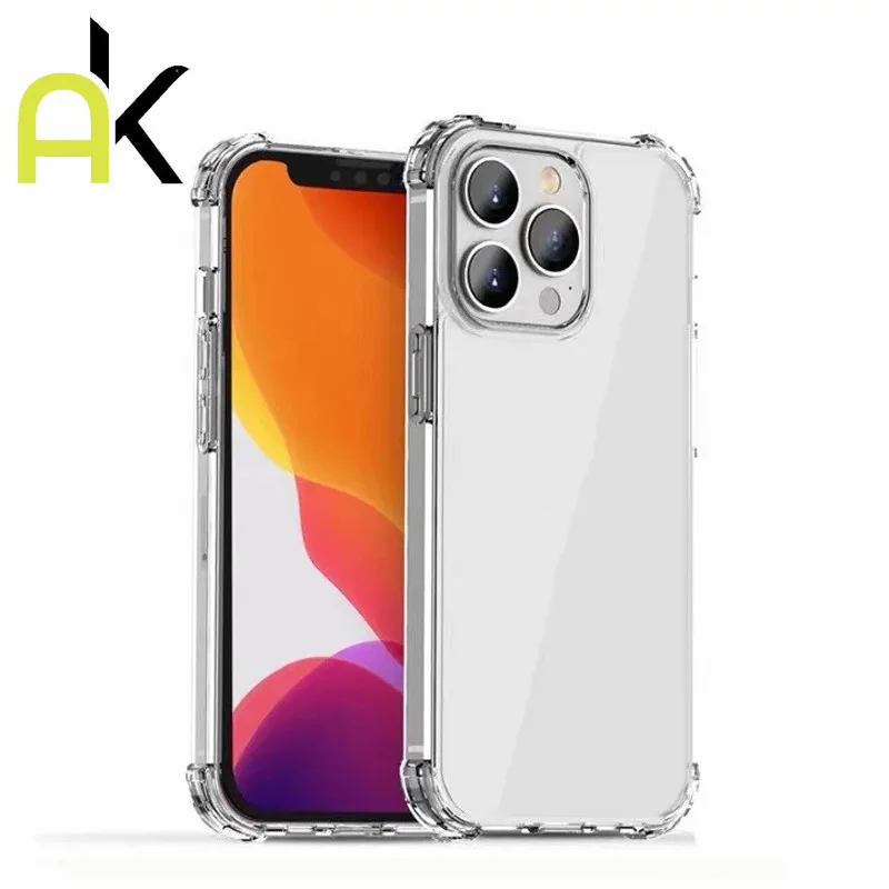 AK ซิลิโคนใสกันกระแทกสำหรับ เคส Compatible for iPhone 16 11 12 13 14 15 Pro Max 7 8 Plus XS Max XR XS SE 2020