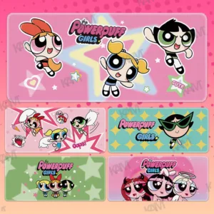 Kam การ์ตูน Powerpuff Girls แผ่นรองเมาส์สําหรับเล่นเกมขนาดใหญ่หนา 800mmx300mm แผ่นรองโต๊ะแผ่นรองเมาส์คอมพิวเตอร์กันน้ํา HD พิมพ์สํานักงานแป้นพิมพ์แผ่นรองเมาส์ตกแต่งห้อง