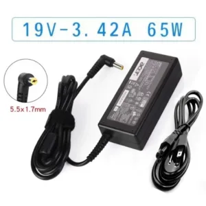 OEM Adapter Acer 19V3.42A 5.5x1.7mm (Black) หัวเหลือง