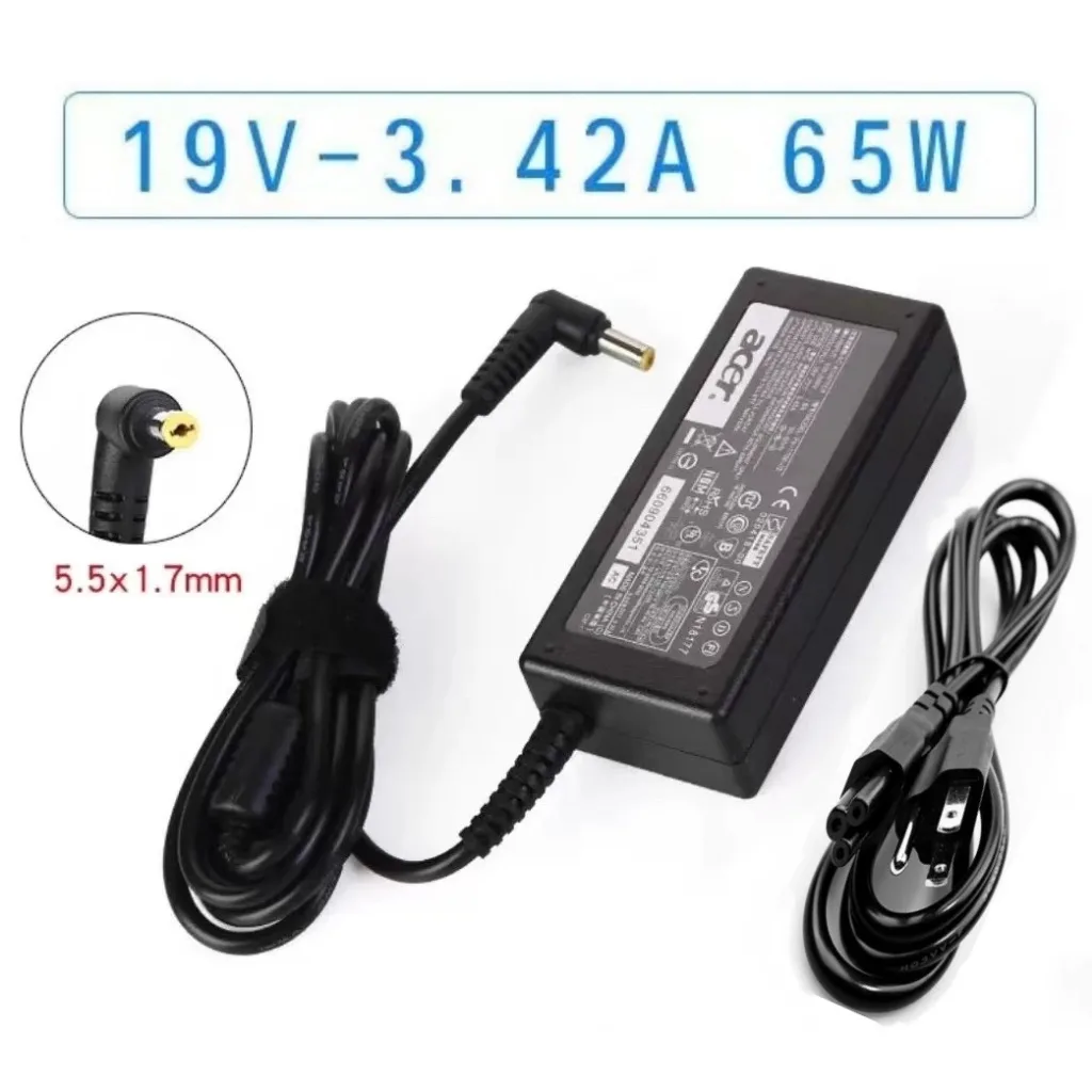 OEM Adapter Acer 19V3.42A 5.5x1.7mm (Black) หัวเหลือง