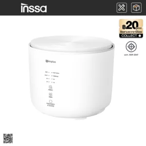 INSSA หม้อหุงข้าว smart home 2L ลิตร หม้อหุงข้าวขนาดเล็ก หม้อหุงข้าวสำหรับ 2-3 คน DFBA006