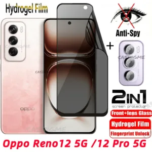 ​​​​​​​Oppo Reno 12 5G 2024 Full Cover Soft Privacy Hydrogelฟิล์มสําหรับOppo Reno 12 OppoReno12 12Pro Reno12 F 12F Pro Plus 5G Anti Peekความเป็นส่วนตัวฟิล์มกล้องป้องกันหน้าจอAnti-Spy